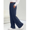 image:imageANRABESS Womens Waffle Knit Wide Leg Lounge PantsNavy Blue