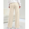 image:imageANRABESS Womens Waffle Knit Wide Leg Lounge PantsParchment