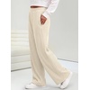 image:imageANRABESS Womens Waffle Knit Wide Leg Lounge PantsParchment