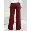 image:imageANRABESS Womens Waffle Knit Wide Leg Lounge PantsWine Red