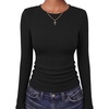 image:imageANRABESS Long Sleeve Shirts for Women Ribbed Fitted TopBlack