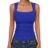 image:imageANRABESS Tank Tops for Womens Square Neck Ribbed Summer Sleeveless ShirtsRoyal Blue