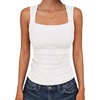 image:imageANRABESS Tank Tops for Womens Square Neck Ribbed Summer Sleeveless ShirtsWhite