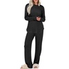 image:imageANRABESS Women 2 Piece Lounge Pajama Matching Sets Ribbed Knit Fall OutfitsBlack