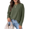 image:imageANRABESS Women Extra Soft Long Sleeve Shirts Oversized Thermal Fleece TopsGreen
