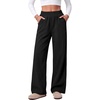 image:imageANRABESS Womens Corduroy Fall High Waist Wide Leg Palazzo Lounge PantsBlack