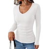 image:imageANRABESS Womens Double Lined Long Sleeve Tops Layer ShirtsWhite