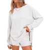 image:imageANRABESS Womens Fall Oversized Crewneck Tunic SweatshirtWhite