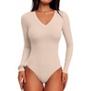 image:imageANRABESS Womens Long Sleeve Bodysuits TopLight Pink