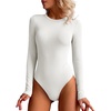 image:imageANRABESS Womens Long Sleeve Thermal Bodysuit TopsWhite