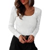 image:imageANRABESS Womens Mesh Long Sleeve Tops Embroidered Floral ShirtWhite