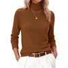 image:imageANRABESS Womens Turtleneck Wool Blend Lightweight SweatersDark Caramel