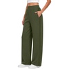 image:imageANRABESS Womens Waffle Knit Wide Leg Lounge PantsArmy Green