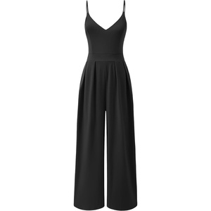 image:imageANRABESS Jumpsuits for Women Dressy Summer Casual Wide Leg One Piece RomperBlack