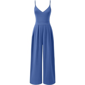 image:imageANRABESS Jumpsuits for Women Dressy Summer Casual Wide Leg One Piece RomperBlue