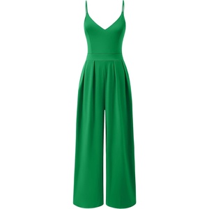 image:imageANRABESS Jumpsuits for Women Dressy Summer Casual Wide Leg One Piece RomperGrass Green