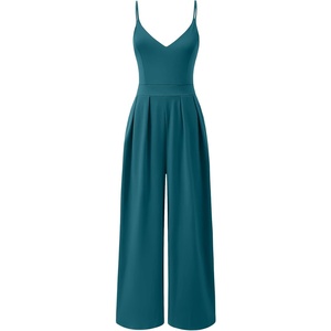 image:imageANRABESS Jumpsuits for Women Dressy Summer Casual Wide Leg One Piece RomperLake Green