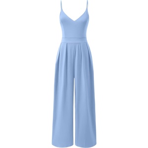 image:imageANRABESS Jumpsuits for Women Dressy Summer Casual Wide Leg One Piece RomperLight Blue