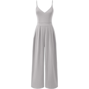 image:imageANRABESS Jumpsuits for Women Dressy Summer Casual Wide Leg One Piece RomperLight Grey