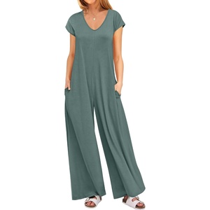 image:imageANRABESS Jumpsuits for Women Summer Casual Wide Leg Rompers OutfitsGreen