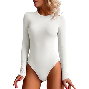 image:imageANRABESS Womens Long Sleeve Thermal Bodysuit TopsWhite