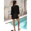 image:imageANRABESS Bathing Suit Cover Up for Women Swimsuit Crochet Knit Mini DressBlack