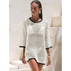 image:imageANRABESS Bathing Suit Cover Up for Women Swimsuit Crochet Knit Mini DressBlackwhite