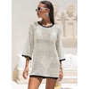 image:imageANRABESS Bathing Suit Cover Up for Women Swimsuit Crochet Knit Mini DressBlackwhite