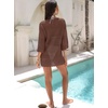 image:imageANRABESS Bathing Suit Cover Up for Women Swimsuit Crochet Knit Mini DressBrown