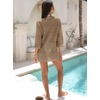 image:imageANRABESS Bathing Suit Cover Up for Women Swimsuit Crochet Knit Mini DressCamel