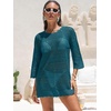 image:imageANRABESS Bathing Suit Cover Up for Women Swimsuit Crochet Knit Mini DressCyan