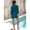 image:imageANRABESS Bathing Suit Cover Up for Women Swimsuit Crochet Knit Mini DressCyan