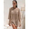 image:imageANRABESS Bathing Suit Cover Up for Women Swimsuit Crochet Knit Mini DressKhaki