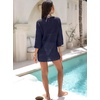 image:imageANRABESS Bathing Suit Cover Up for Women Swimsuit Crochet Knit Mini DressNavy Blue