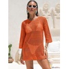image:imageANRABESS Bathing Suit Cover Up for Women Swimsuit Crochet Knit Mini DressOrange