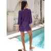 image:imageANRABESS Bathing Suit Cover Up for Women Swimsuit Crochet Knit Mini DressPurple