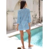 image:imageANRABESS Bathing Suit Cover Up for Women Swimsuit Crochet Knit Mini DressSky Blue