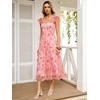 image:imageANRABESS Floral Wedding Guest Dresses for Women Smocked Tulle Midi DressFloral Pink Rose