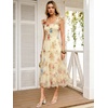 image:imageANRABESS Floral Wedding Guest Dresses for Women Smocked Tulle Midi DressMulticolored Rose Apricot