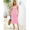 image:imageANRABESS Floral Wedding Guest Dresses for Women Smocked Tulle Midi DressPink