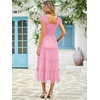 image:imageANRABESS Floral Wedding Guest Dresses for Women Smocked Tulle Midi DressPink