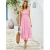 image:imageANRABESS Floral Wedding Guest Dresses for Women Smocked Tulle Midi DressPink