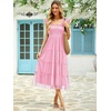 image:imageANRABESS Floral Wedding Guest Dresses for Women Smocked Tulle Midi DressPink