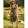 image:imageANRABESS Floral Wedding Guest Dresses for Women Smocked Tulle Midi DressRed and Yellow Rose