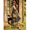 image:imageANRABESS Floral Wedding Guest Dresses for Women Smocked Tulle Midi DressRed and Yellow Rose