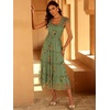 image:imageANRABESS Floral Wedding Guest Dresses for Women Smocked Tulle Midi DressYellow Floral Green