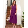 image:imageANRABESS Women Casual Maxi Dress Sleeveless V Neck Summer Beach SundressDark Purple