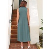 image:imageANRABESS Women Casual Maxi Dress Sleeveless V Neck Summer Beach SundressGreen