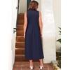 image:imageANRABESS Women Casual Maxi Dress Sleeveless V Neck Summer Beach SundressNavy Blue