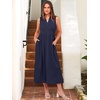 image:imageANRABESS Women Casual Maxi Dress Sleeveless V Neck Summer Beach SundressNavy Blue